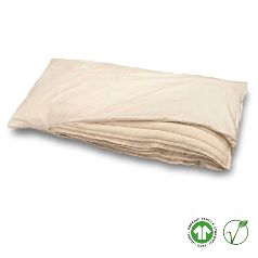 La almohada Baumberger rellena de algodón y lino está formada por cinco capas de algodón crudo certificado y lino orgánico de alta transpirabilidad que evitan que se creen molestos grumos. Las capas están enfundadas en una funda con cremallera