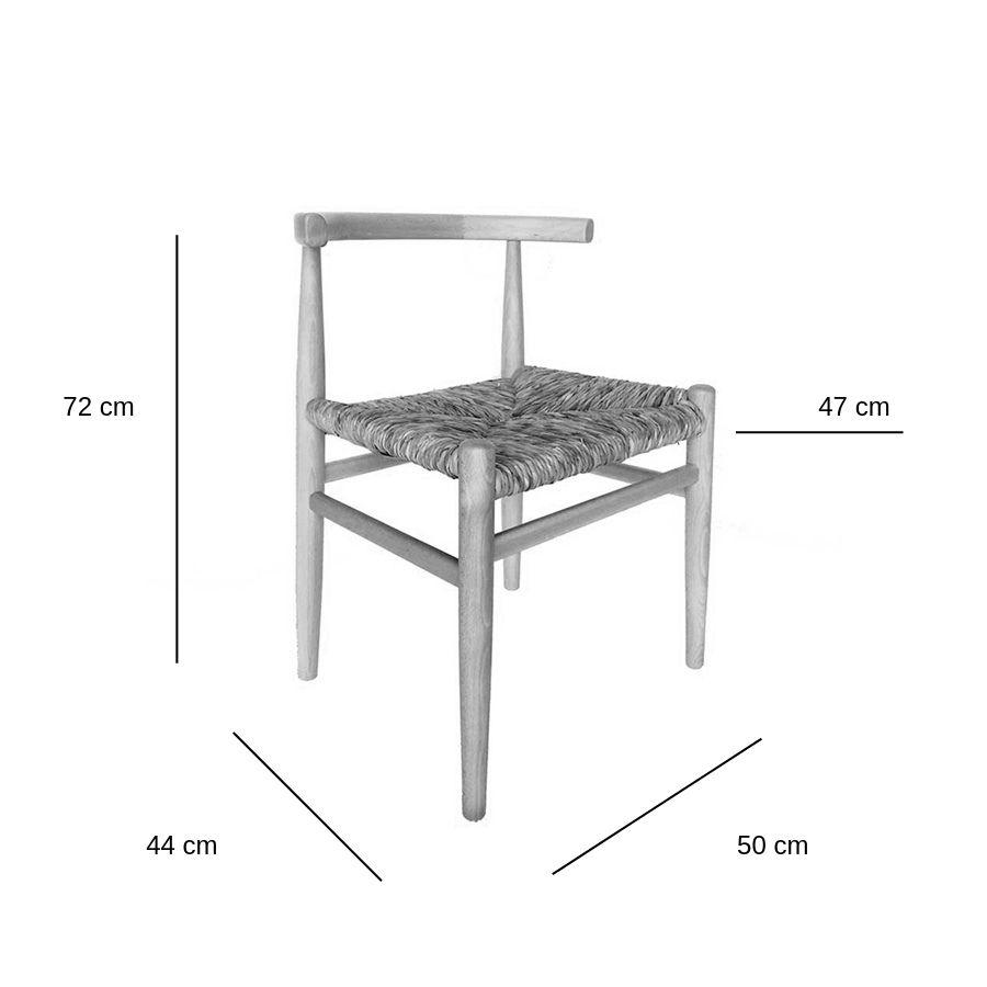 Silla de madera de haya y enea Apis