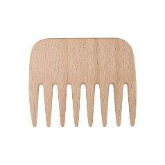 El peine de madera de haya está diseñado para desenredar el cabello respetando los rizos.