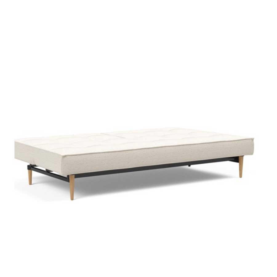 Sofá cama Splitback Styletto blanco desplegado