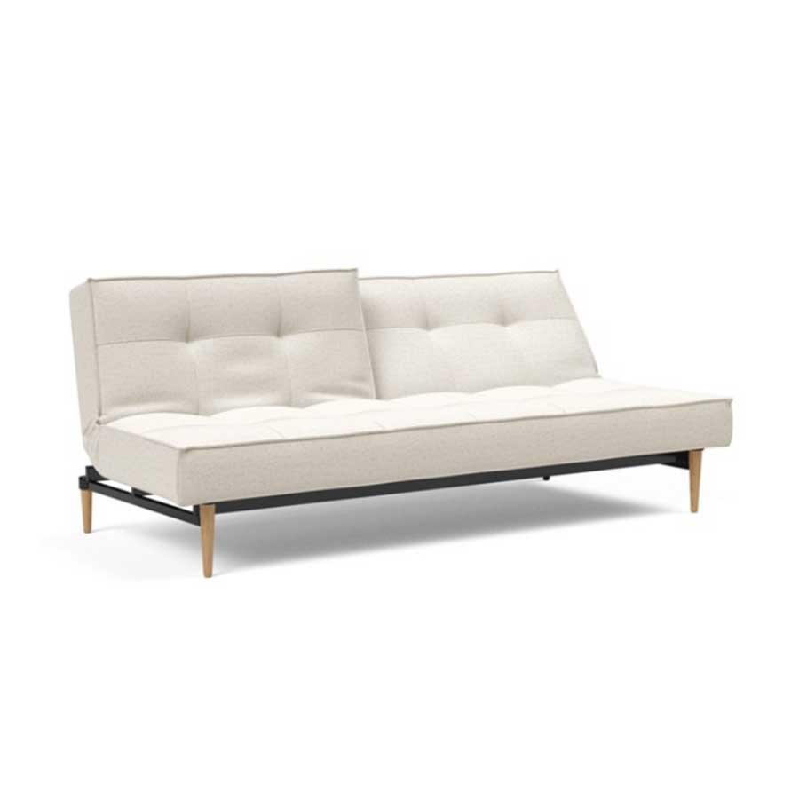 Sofá cama Splitback Styletto blanco reclinado