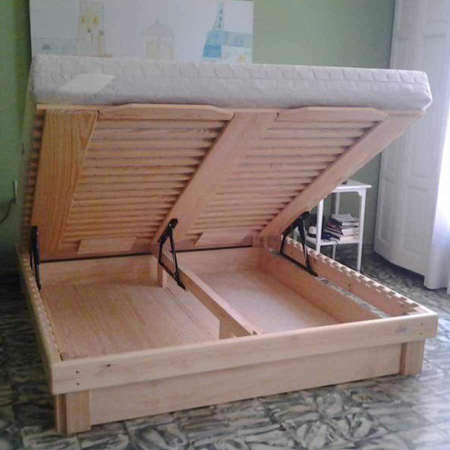 Cama Somier madera Fustaforma con arcón abatible