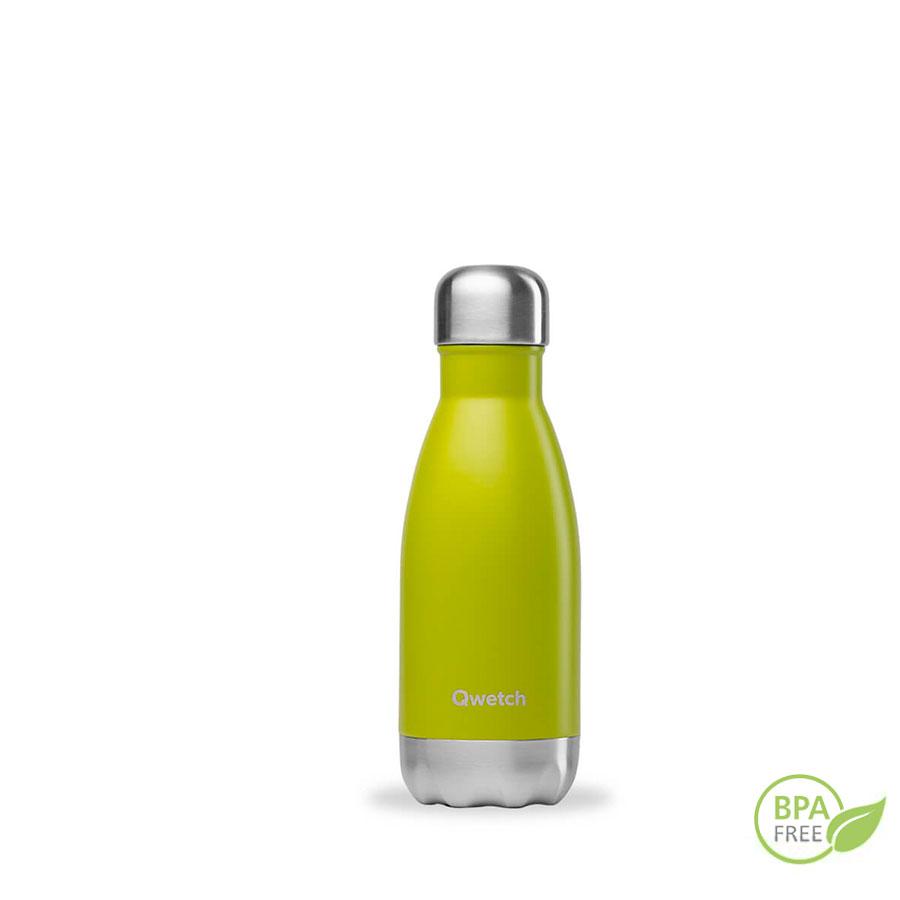 Botella de acero inoxidable isotérmica Qwetch 260 ml verde manzana