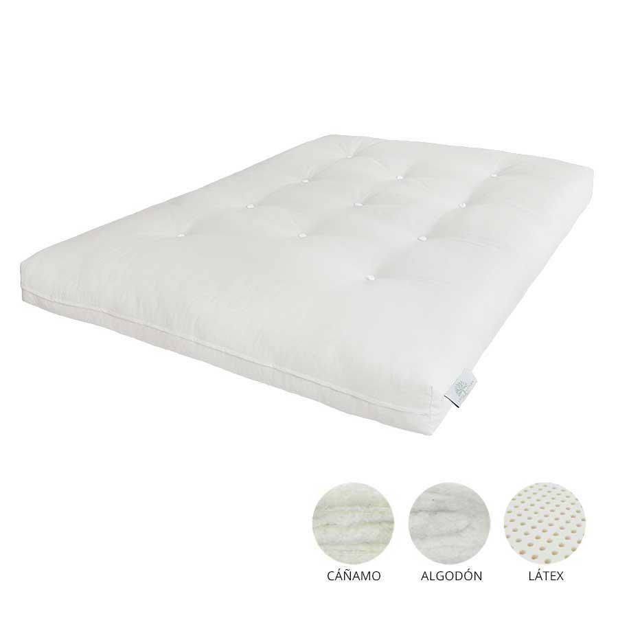 Futón de látex y algodón