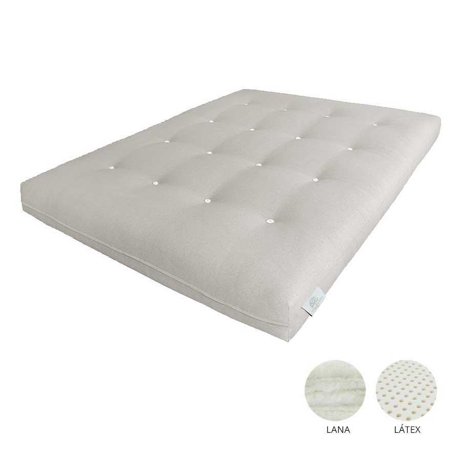 Futón de látex y lana