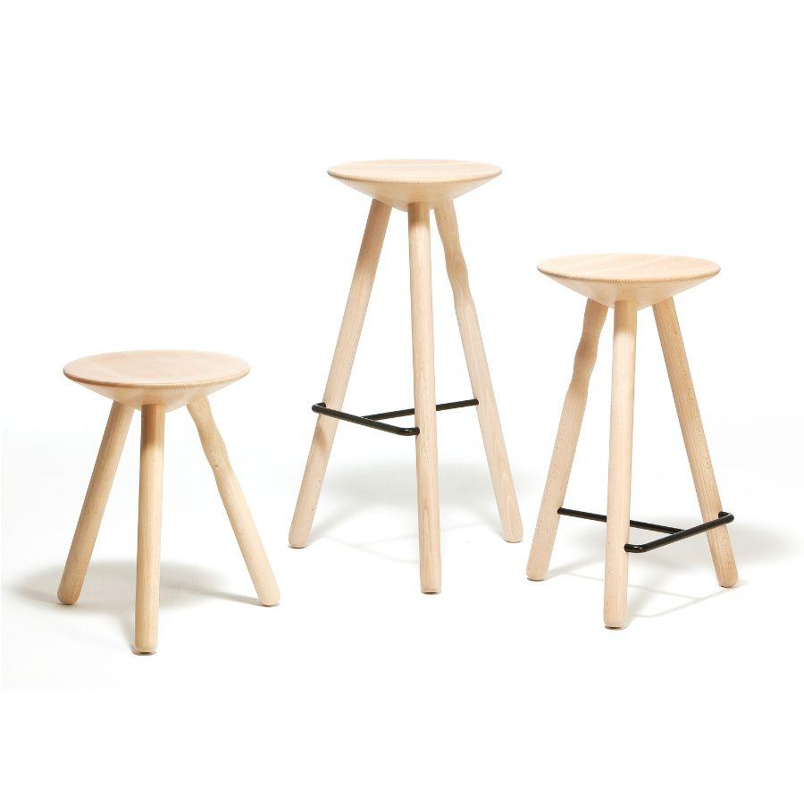 Taburete de madera de haya Luco