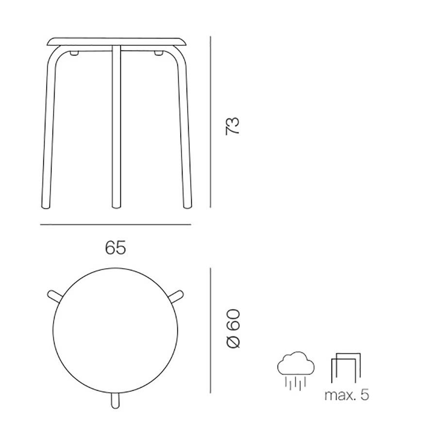 Mesa auxiliar redonda Tube