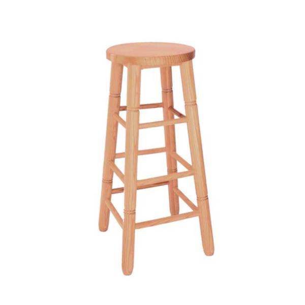 Taburete Madera Taburete De Madera Con Asiento Redondo H67 Pies De
