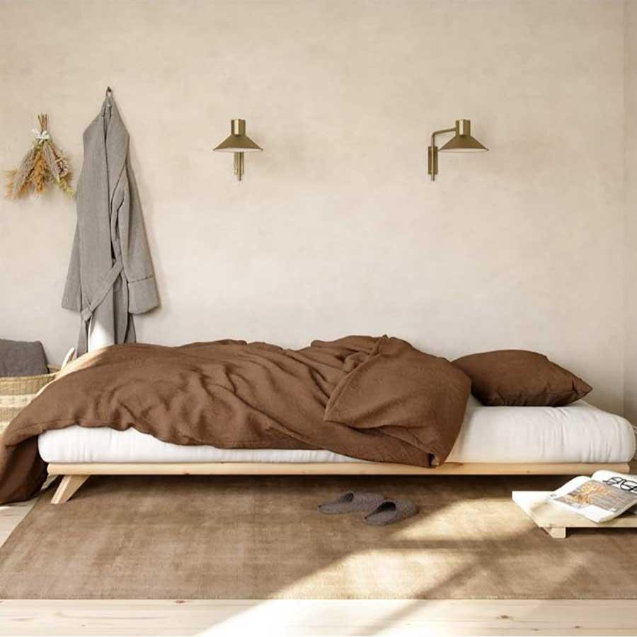 imagen de ambiente cama individual de madera senza