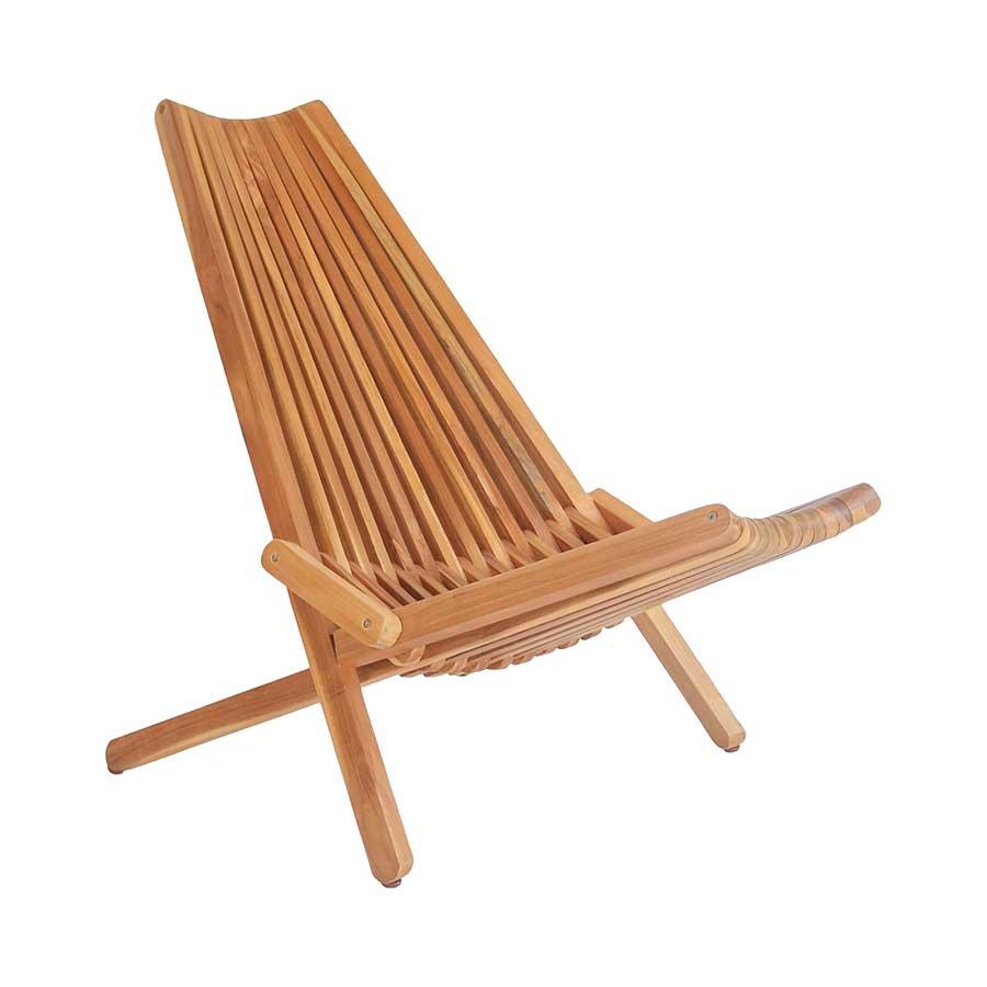 Silla plegable de madera de teca Calero exterior