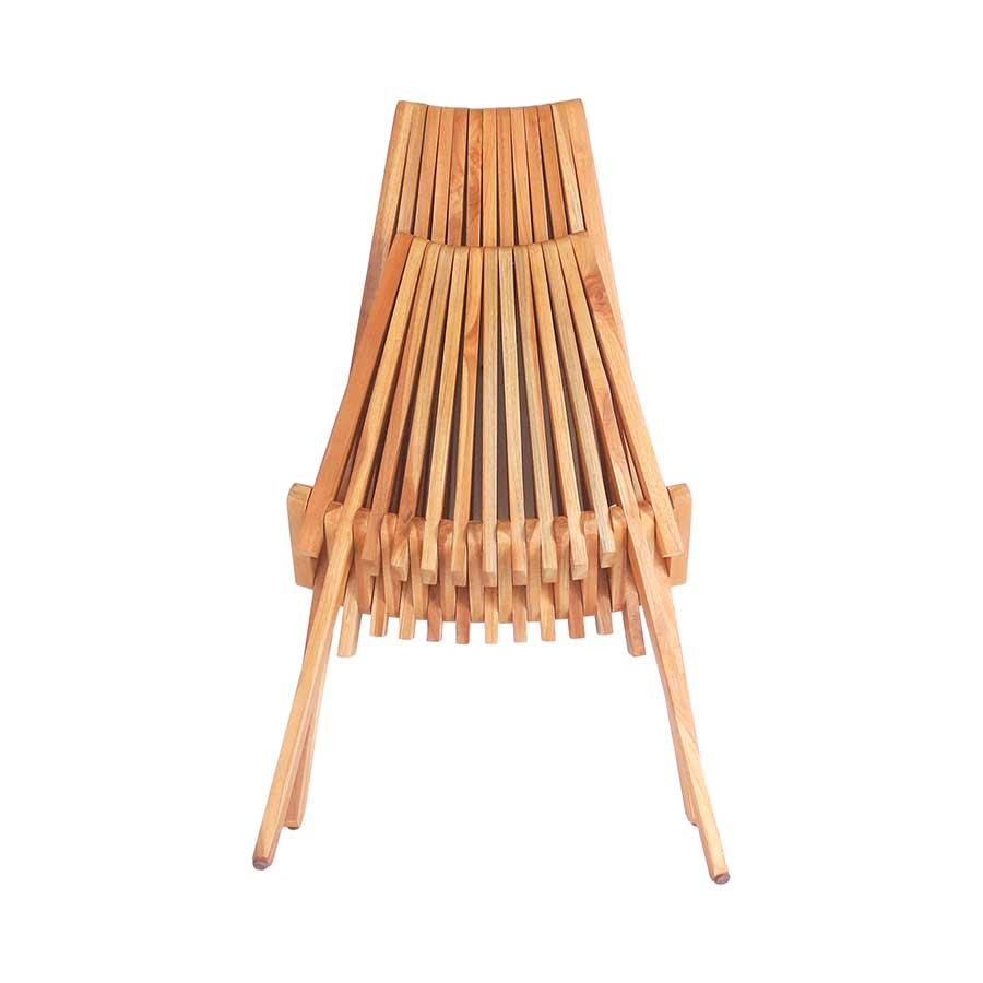 Silla plegable de madera de teca Calero exterior