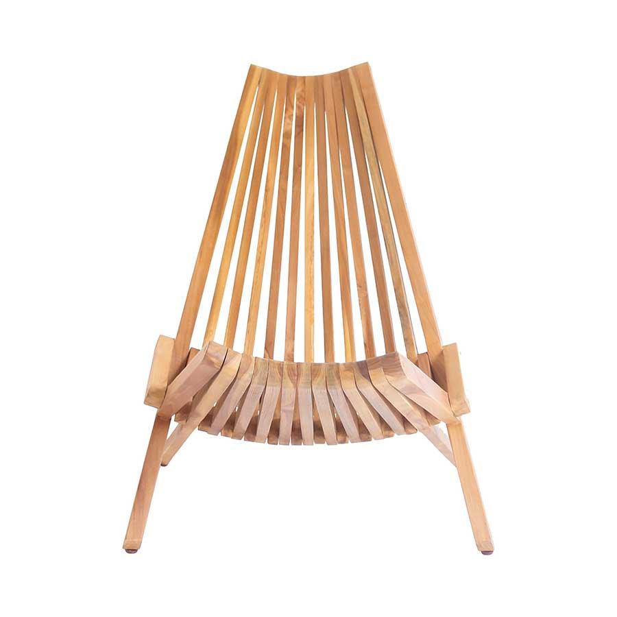 Silla plegable de madera de teca Calero exterior