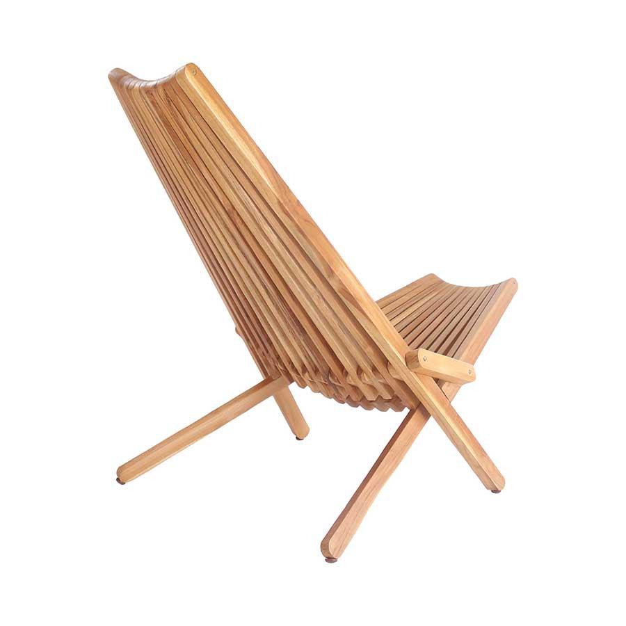 Silla plegable de madera de teca Calero exterior