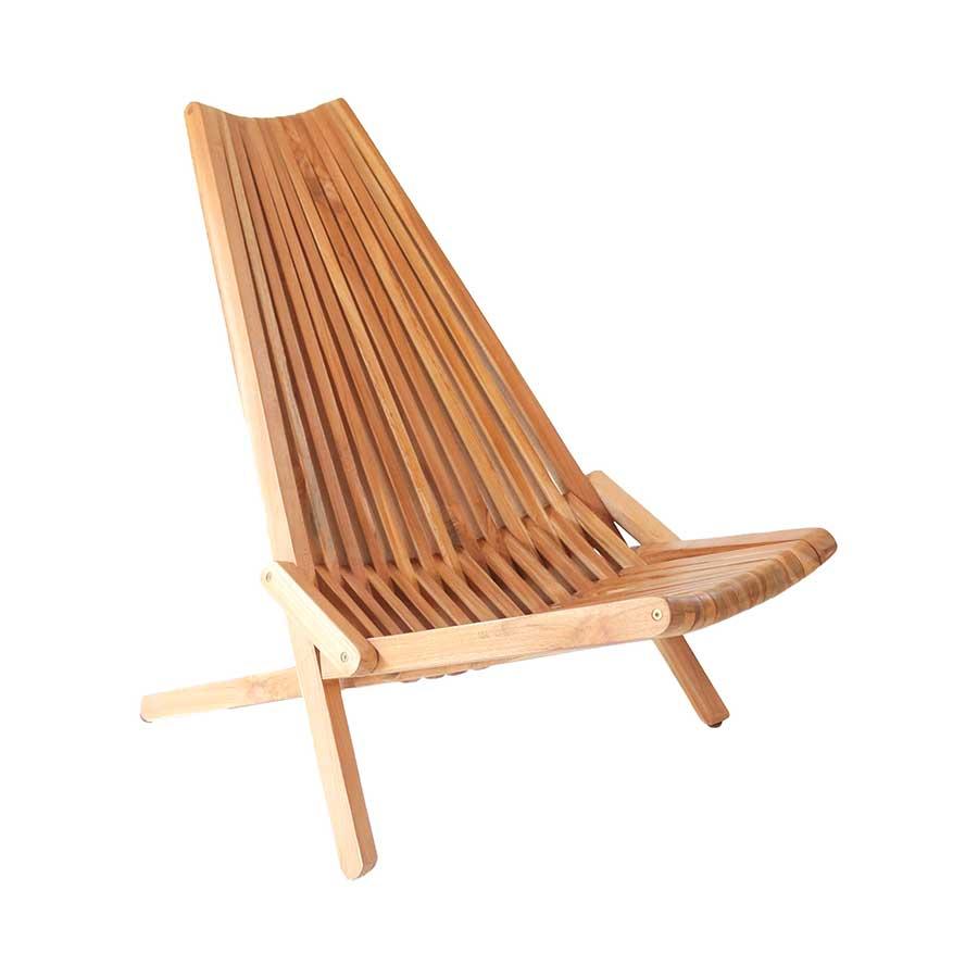 Silla plegable de madera de teca Calero exterior