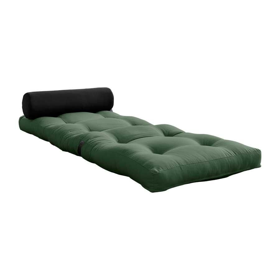 sillon cama wrap de color verde extendido